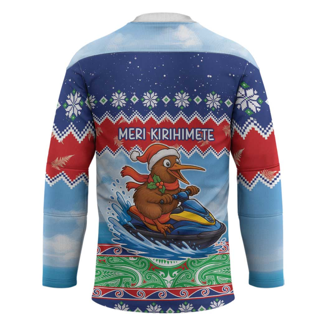 New Zealand Christmas Hockey Jersey Funny Jet Ride Kiwi Xmas LT05 - Polynesian Pride
