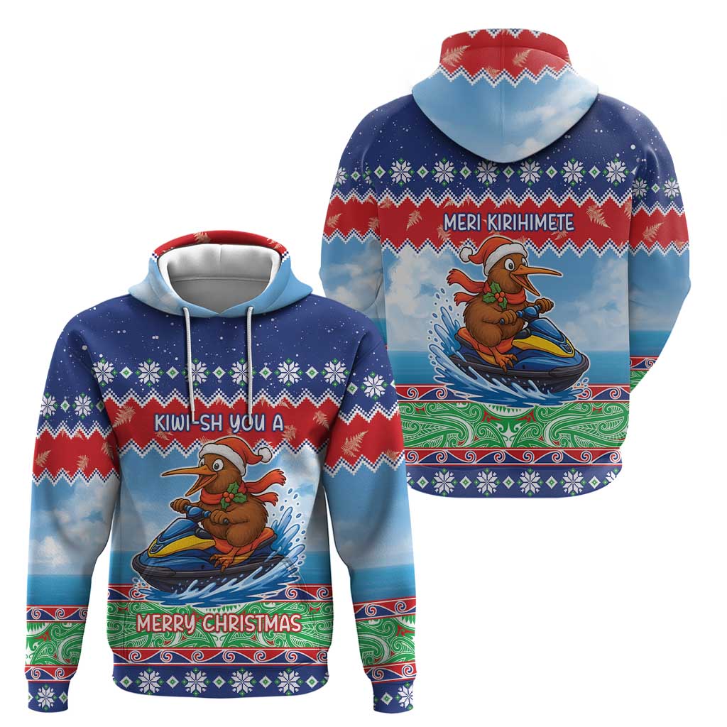 New Zealand Christmas Hoodie Funny Jet Ride Kiwi Xmas LT05 - Polynesian Pride