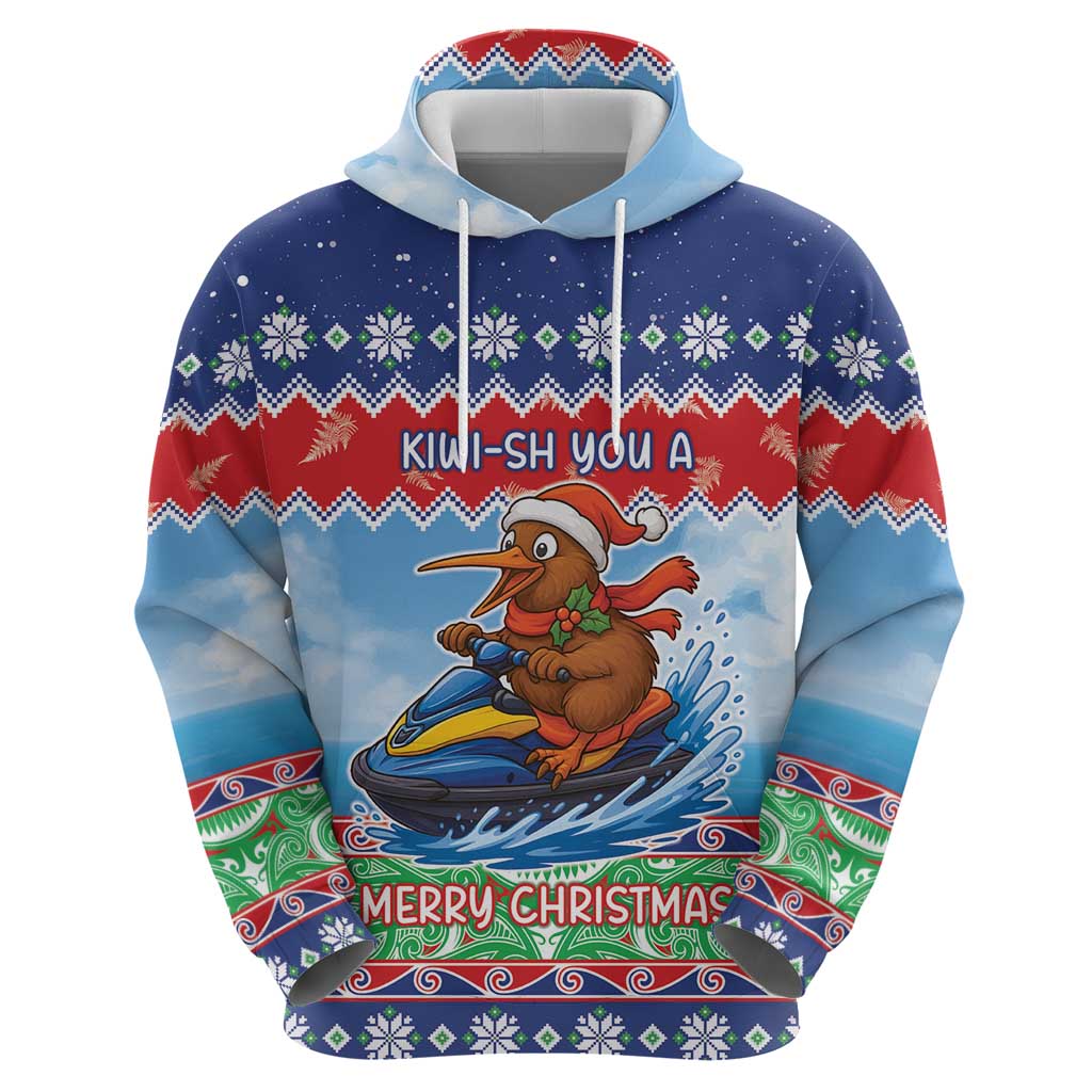 New Zealand Christmas Hoodie Funny Jet Ride Kiwi Xmas LT05 - Polynesian Pride