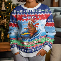 New Zealand Christmas Kid Ugly Christmas Sweater Funny Jet Ride Kiwi Xmas LT05 - Polynesian Pride