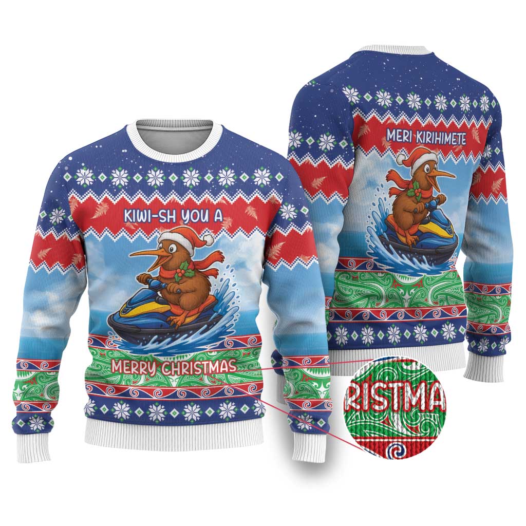 New Zealand Christmas Ugly Christmas Sweater Funny Jet Ride Kiwi Xmas LT05 Blue - Polynesian Pride