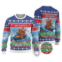 New Zealand Christmas Ugly Christmas Sweater Funny Jet Ride Kiwi Xmas LT05 Blue - Polynesian Pride