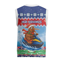 New Zealand Christmas Knitted V-Neck Vest Funny Jet Ride Kiwi Xmas LT05 - Polynesian Pride