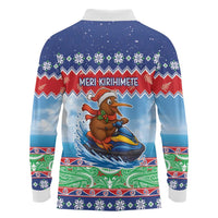 New Zealand Christmas Long Sleeve Polo Shirt Funny Jet Ride Kiwi Xmas LT05 - Polynesian Pride