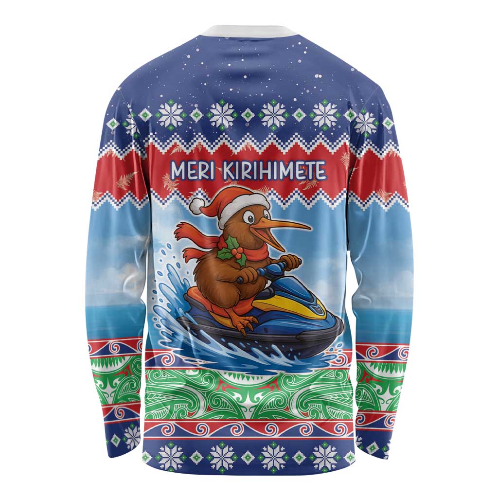New Zealand Christmas Long Sleeve Shirt Funny Jet Ride Kiwi Xmas LT05 - Polynesian Pride