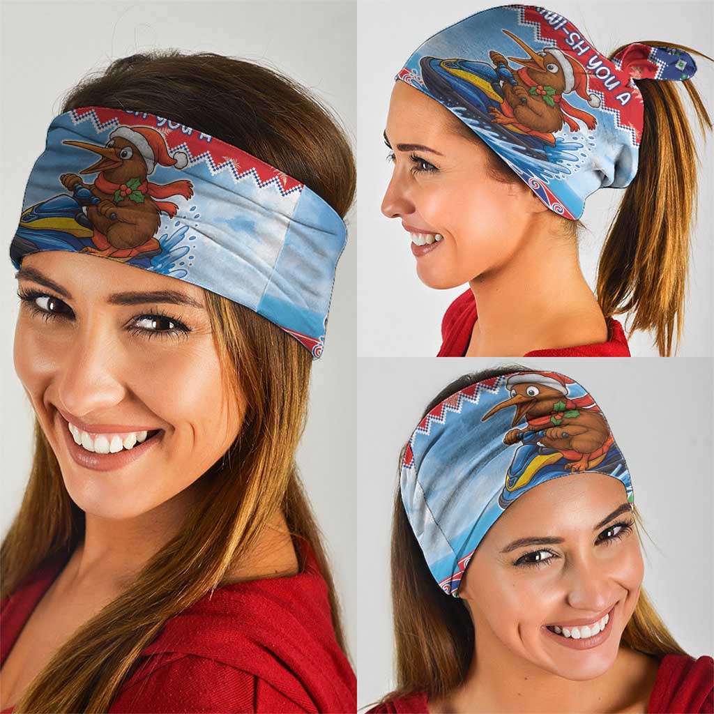 New Zealand Christmas Neck Gaiter Funny Jet Ride Kiwi Xmas - Polynesian Pride