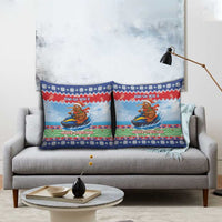 New Zealand Christmas Pillow Cover Funny Jet Ride Kiwi Xmas - Polynesian Pride