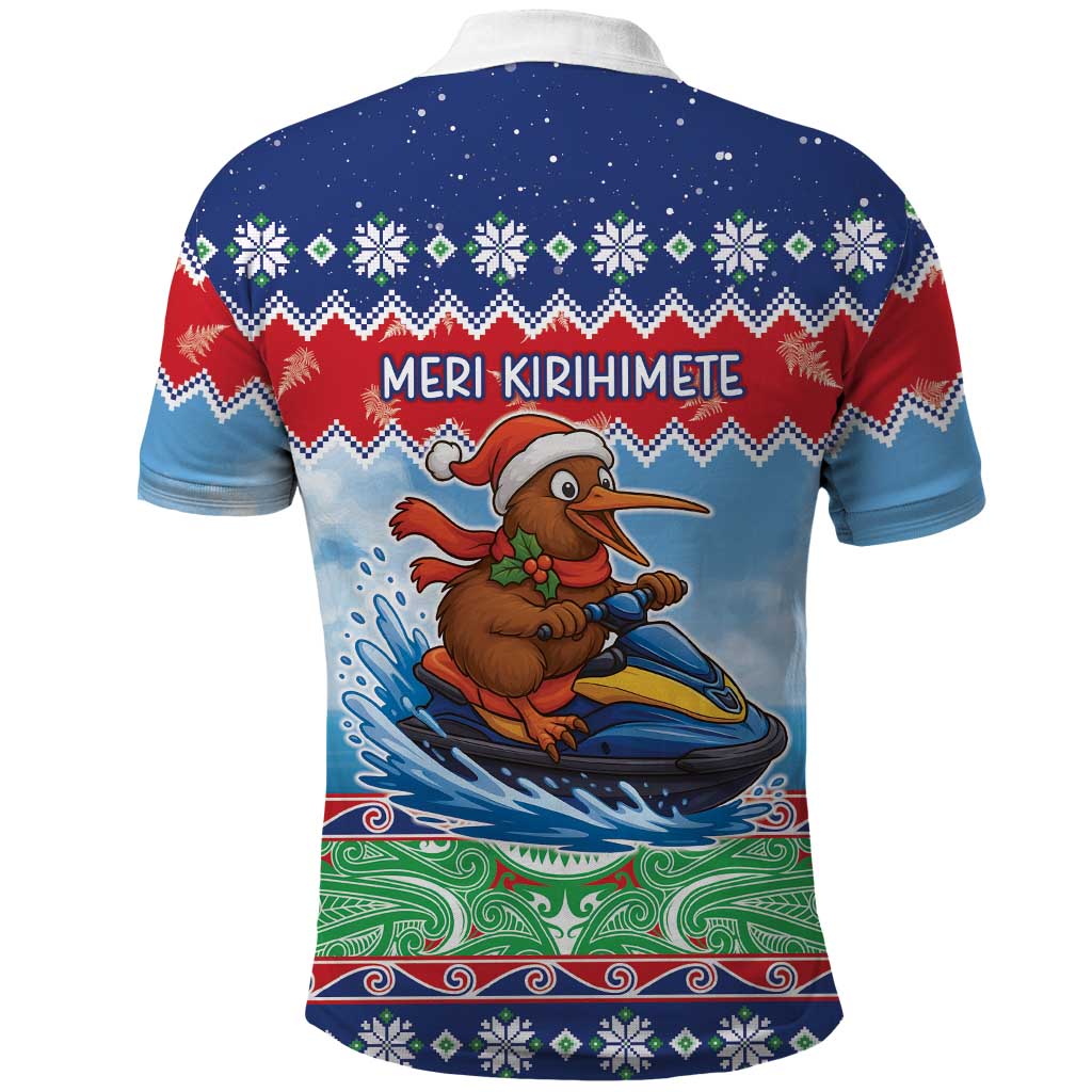 New Zealand Christmas Polo Shirt Funny Jet Ride Kiwi Xmas LT05 - Polynesian Pride