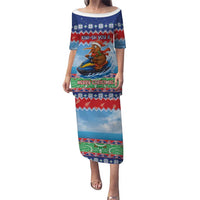 New Zealand Christmas Puletasi Funny Jet Ride Kiwi Xmas - Polynesian Pride