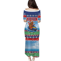 New Zealand Christmas Puletasi Funny Jet Ride Kiwi Xmas - Polynesian Pride