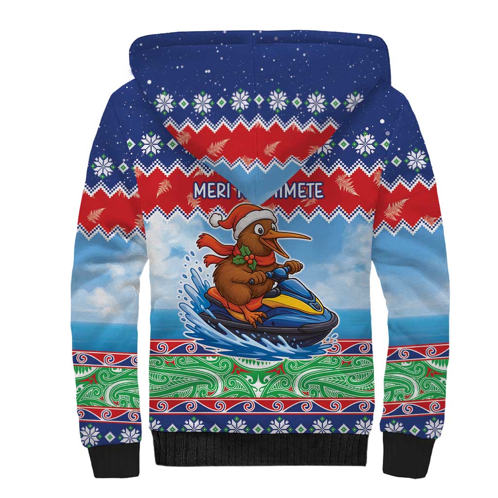 New Zealand Christmas Sherpa Hoodie Funny Jet Ride Kiwi Xmas LT05 - Polynesian Pride