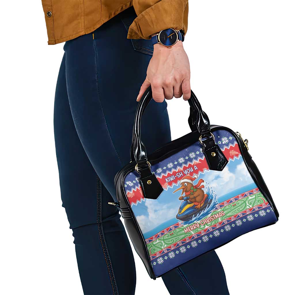 New Zealand Christmas Shoulder Handbag Funny Jet Ride Kiwi Xmas - Polynesian Pride