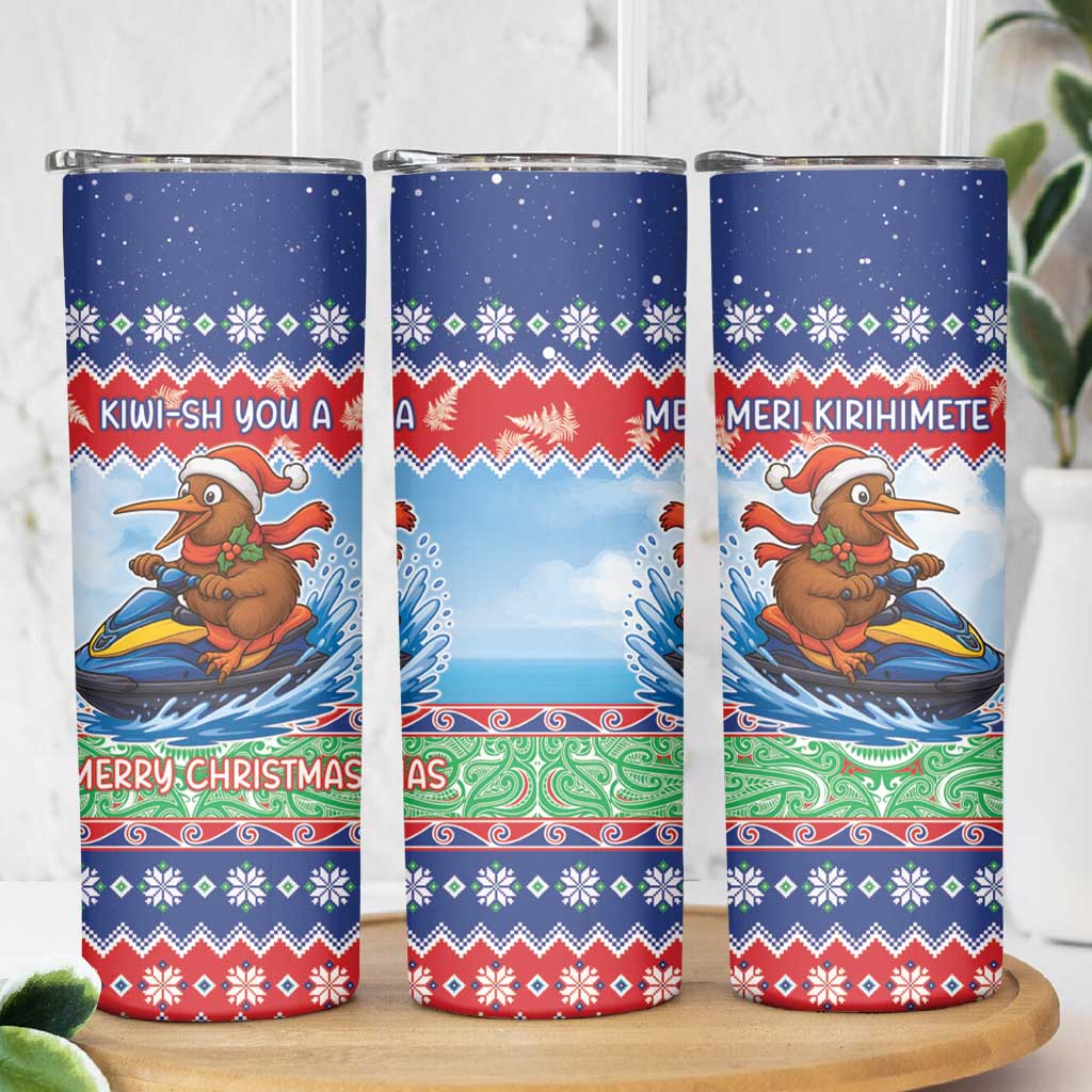 New Zealand Christmas Skinny Tumbler Funny Jet Ride Kiwi Xmas LT05 - Polynesian Pride