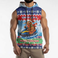 New Zealand Christmas Sleeveless Hoodie Funny Jet Ride Kiwi Xmas LT05 - Polynesian Pride