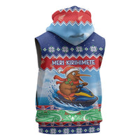 New Zealand Christmas Sleeveless Zip Hoodie Funny Jet Ride Kiwi Xmas LT05 - Polynesian Pride