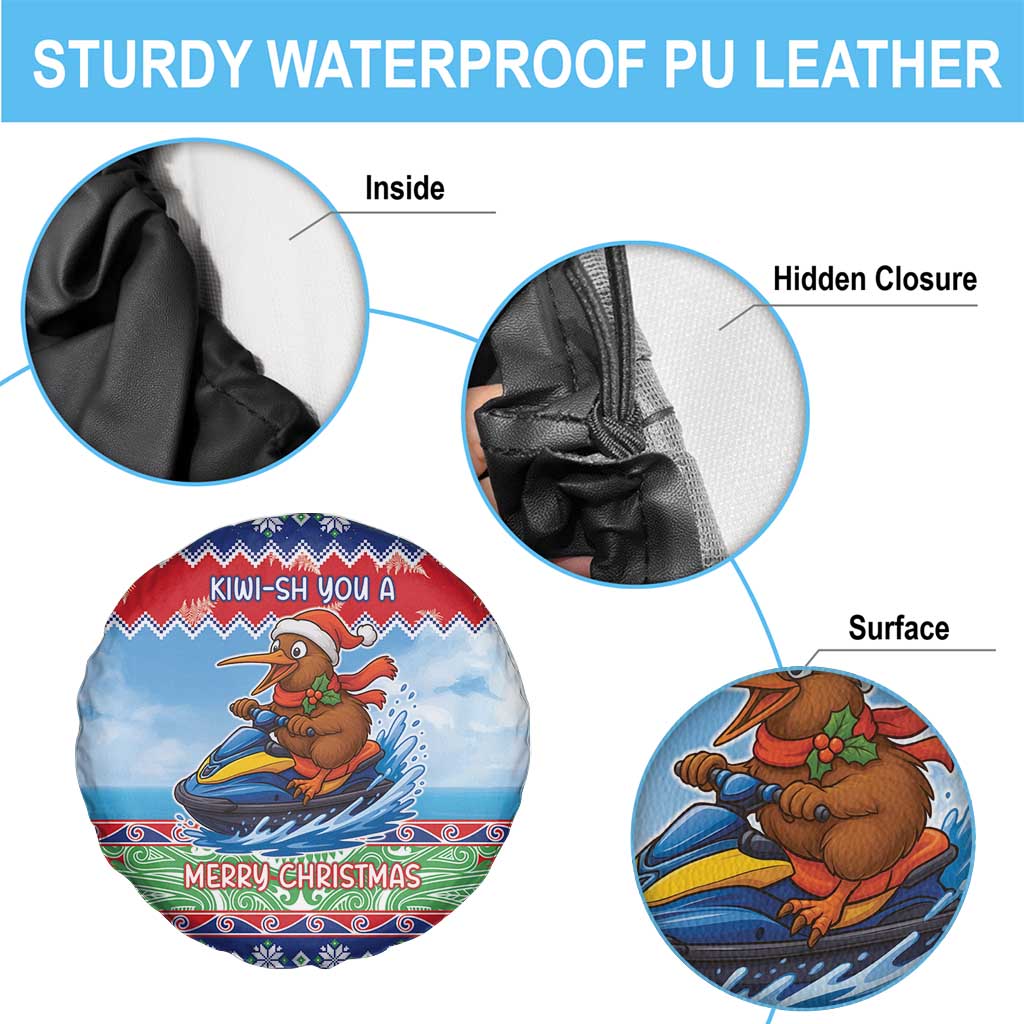 New Zealand Christmas Spare Tire Cover Funny Jet Ride Kiwi Xmas LT05 - Polynesian Pride