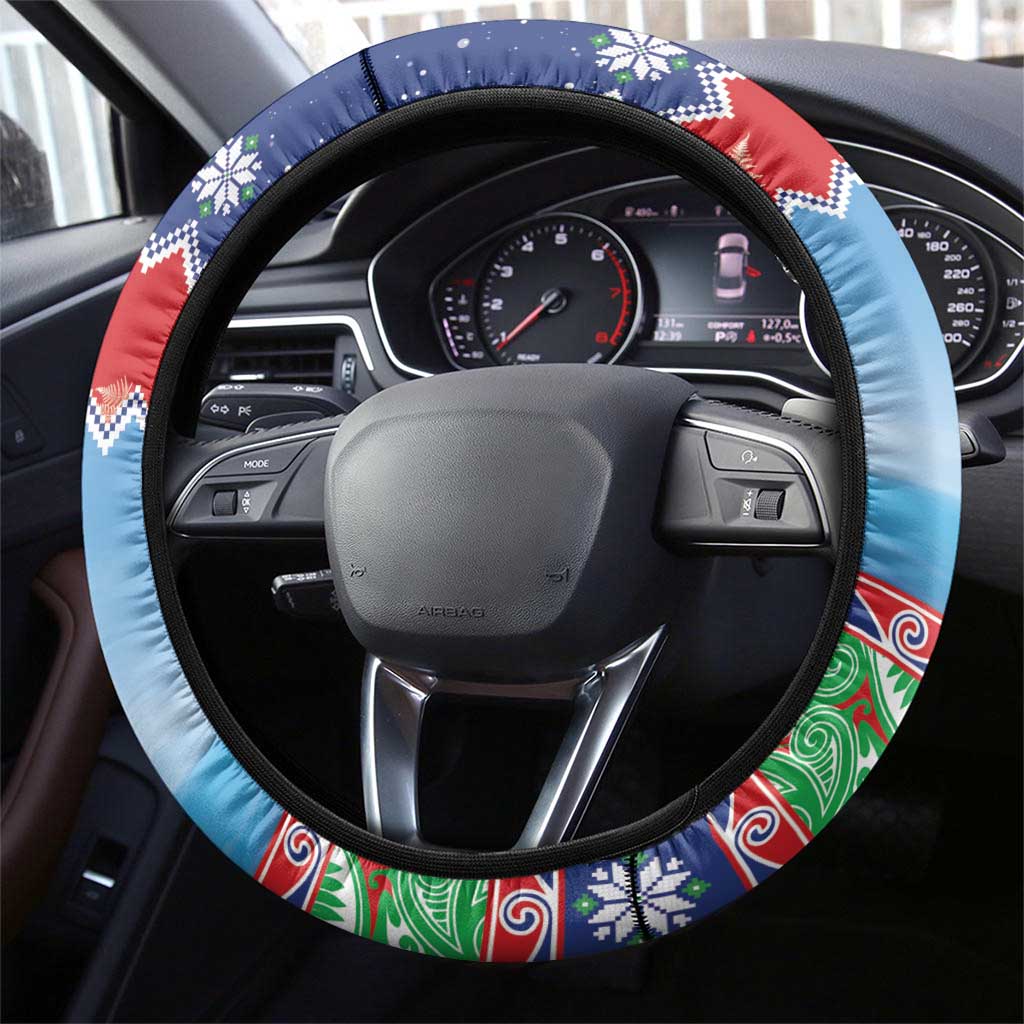 New Zealand Christmas Steering Wheel Cover Funny Jet Ride Kiwi Xmas LT05 - Polynesian Pride