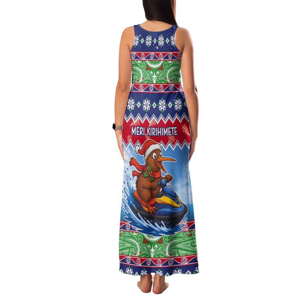 New Zealand Christmas Tank Maxi Dress Funny Jet Ride Kiwi Xmas LT05 - Polynesian Pride