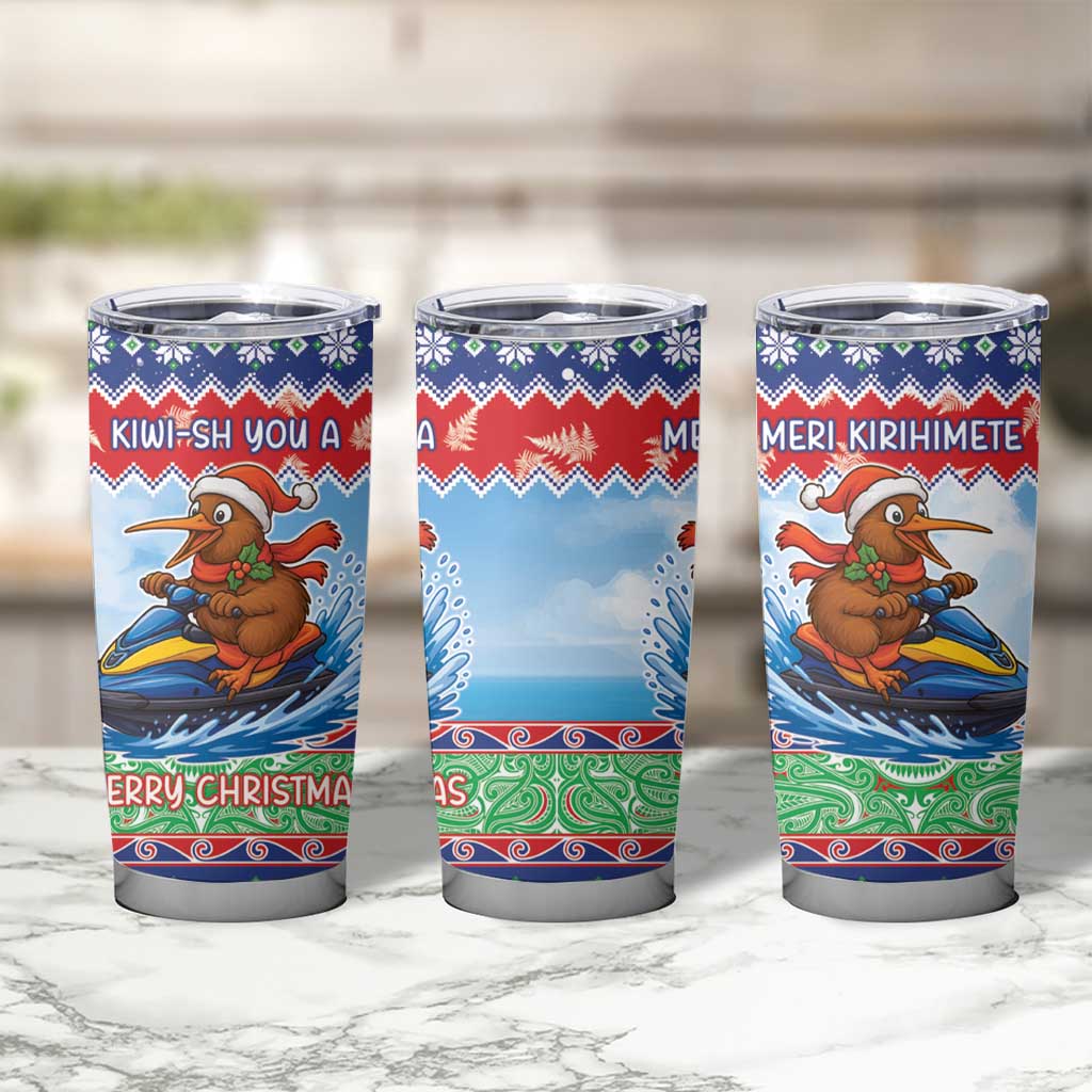 New Zealand Christmas Tumbler Cup Funny Jet Ride Kiwi Xmas LT05 - Polynesian Pride