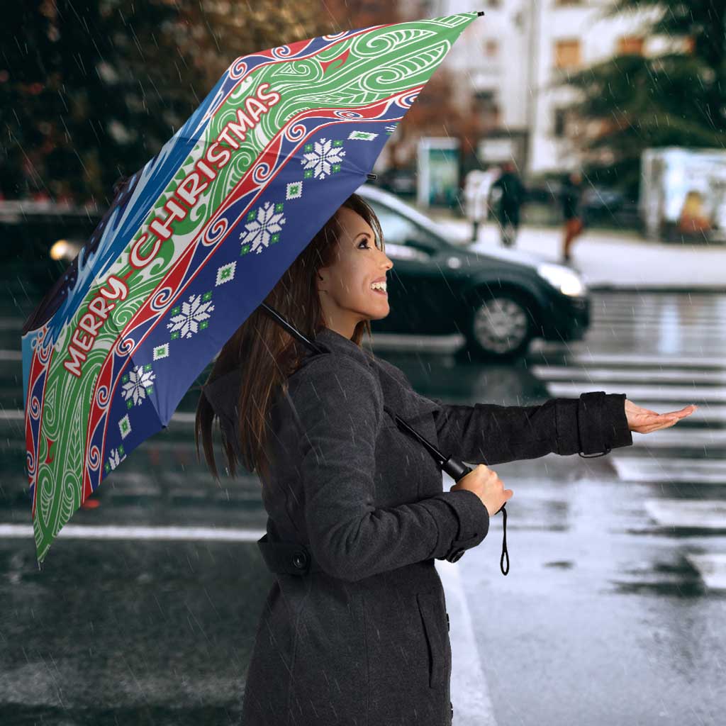 New Zealand Christmas Umbrella Funny Jet Ride Kiwi Xmas - Polynesian Pride