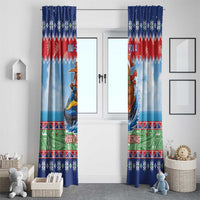 New Zealand Christmas Window Curtain Funny Jet Ride Kiwi Xmas - Polynesian Pride
