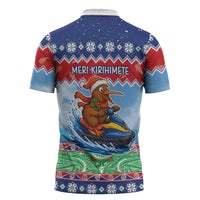 New Zealand Christmas Zipper Polo Shirt Funny Jet Ride Kiwi Xmas LT05 - Polynesian Pride