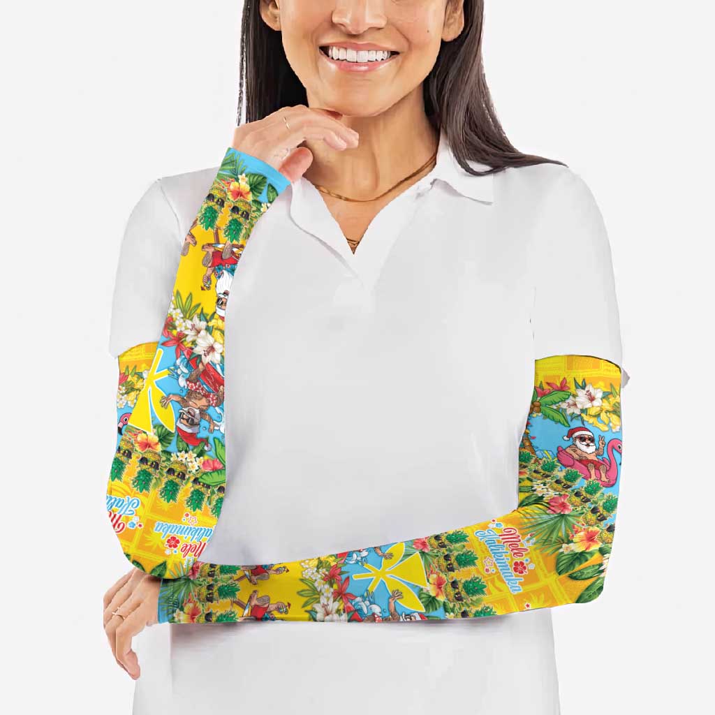 Hawaii Christmas Arm Sleeves Mele Kalikimaka Tropical Vibes - Polynesian Pride