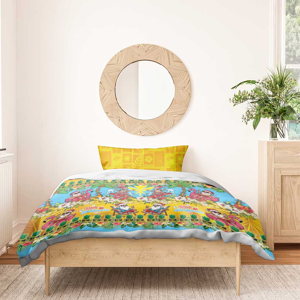 Hawaii Christmas Bedding Set Mele Kalikimaka Tropical Vibes - Polynesian Pride