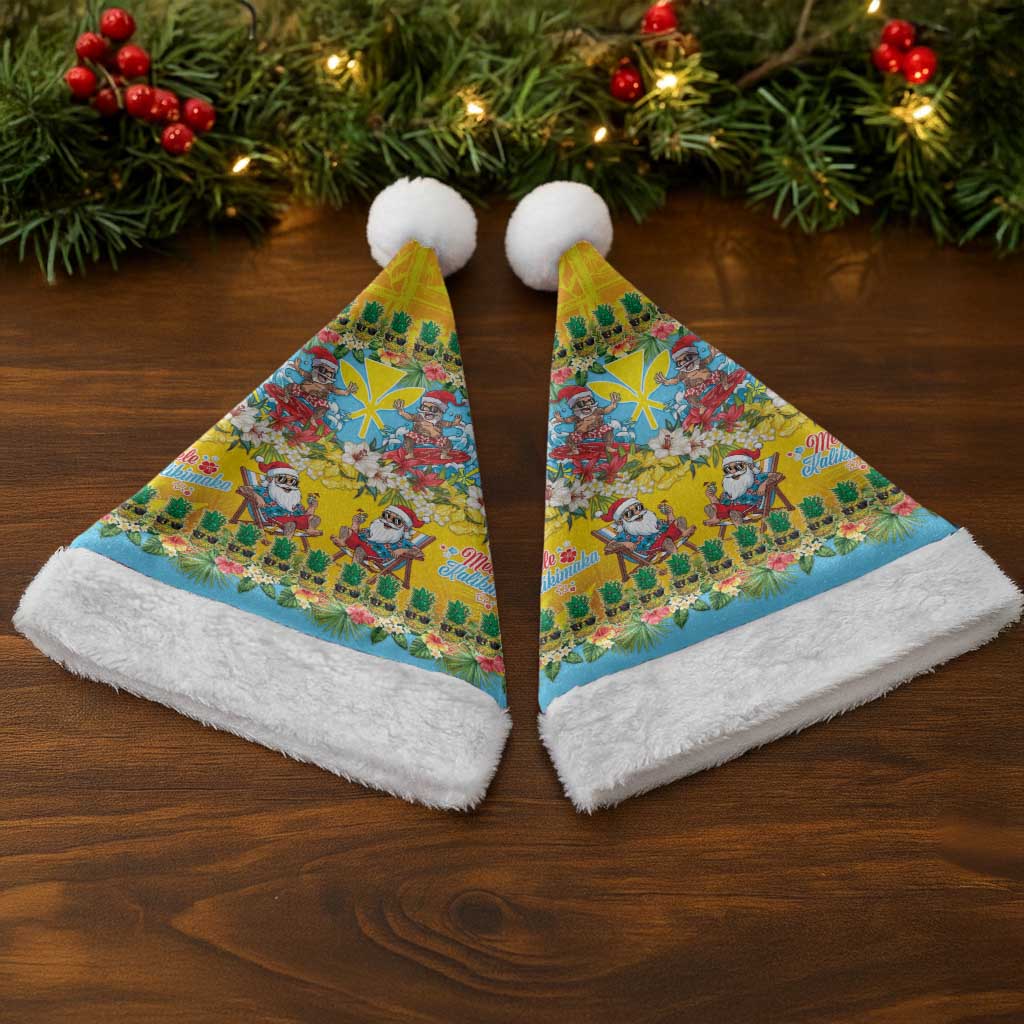 Hawaii Christmas Santa Hat Mele Kalikimaka Tropical Vibes - Polynesian Pride