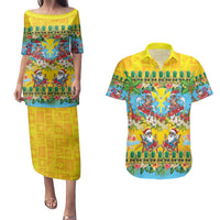 Hawaii Christmas Couples Matching Puletasi and Hawaiian Shirt Mele Kalikimaka Tropical Vibes LT05 Colorful - Polynesian Pride