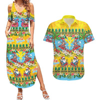 Hawaii Christmas Couples Matching Summer Maxi Dress and Hawaiian Shirt Mele Kalikimaka Tropical Vibes LT05 Colorful - Polynesian Pride
