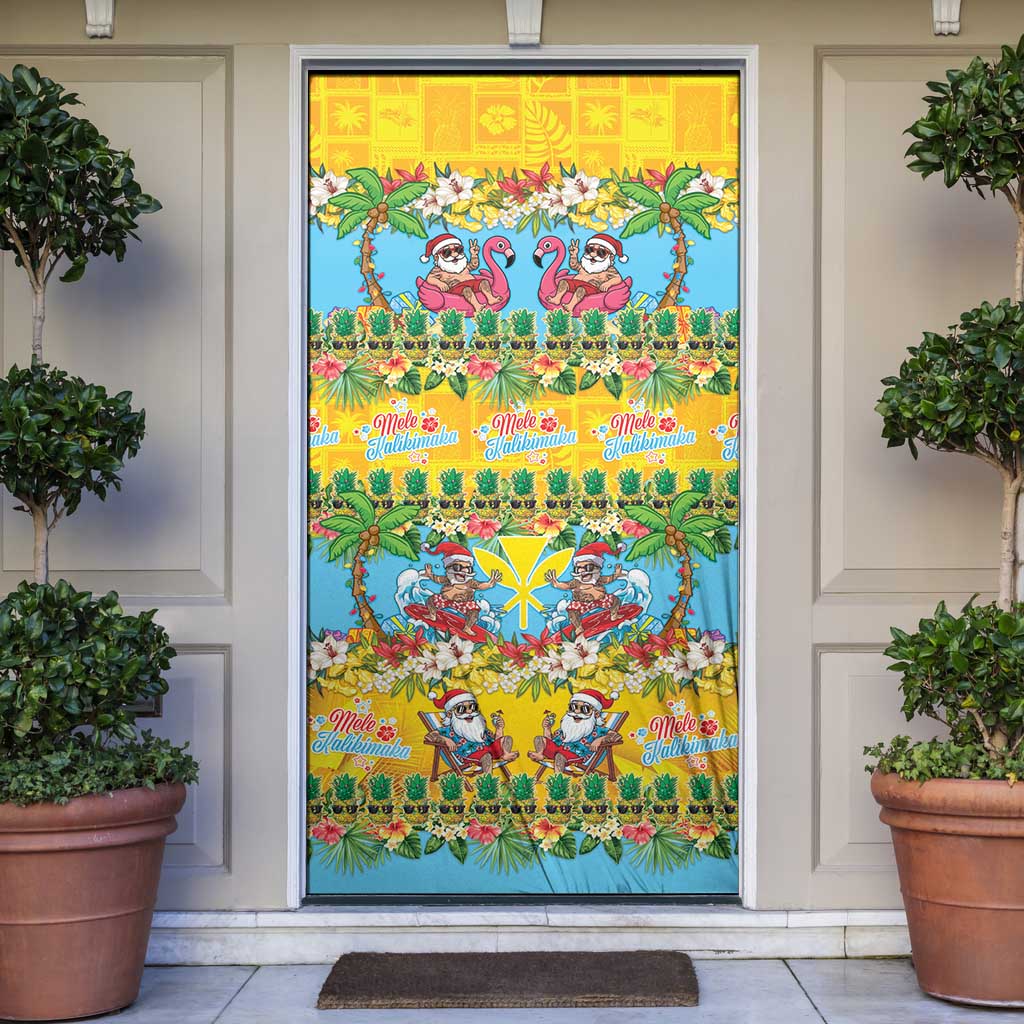 Hawaii Christmas Door Cover Mele Kalikimaka Tropical Vibes LT05 Colorful - Polynesian Pride