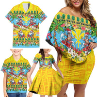 Hawaii Christmas Family Matching Off Shoulder Short Dress and Hawaiian Shirt Mele Kalikimaka Tropical Vibes LT05 - Polynesian Pride
