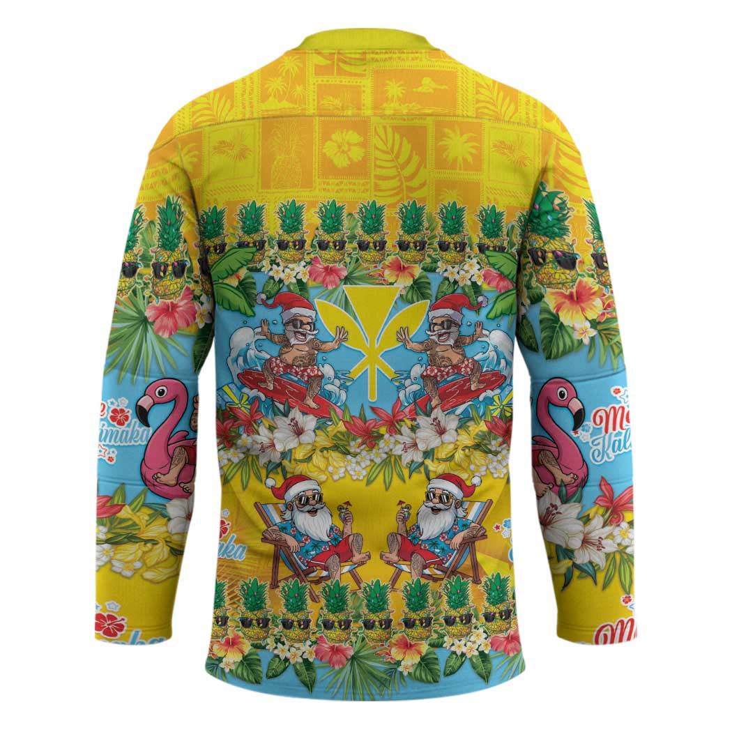Hawaii Christmas Hockey Jersey Mele Kalikimaka Tropical Vibes - Polynesian Pride