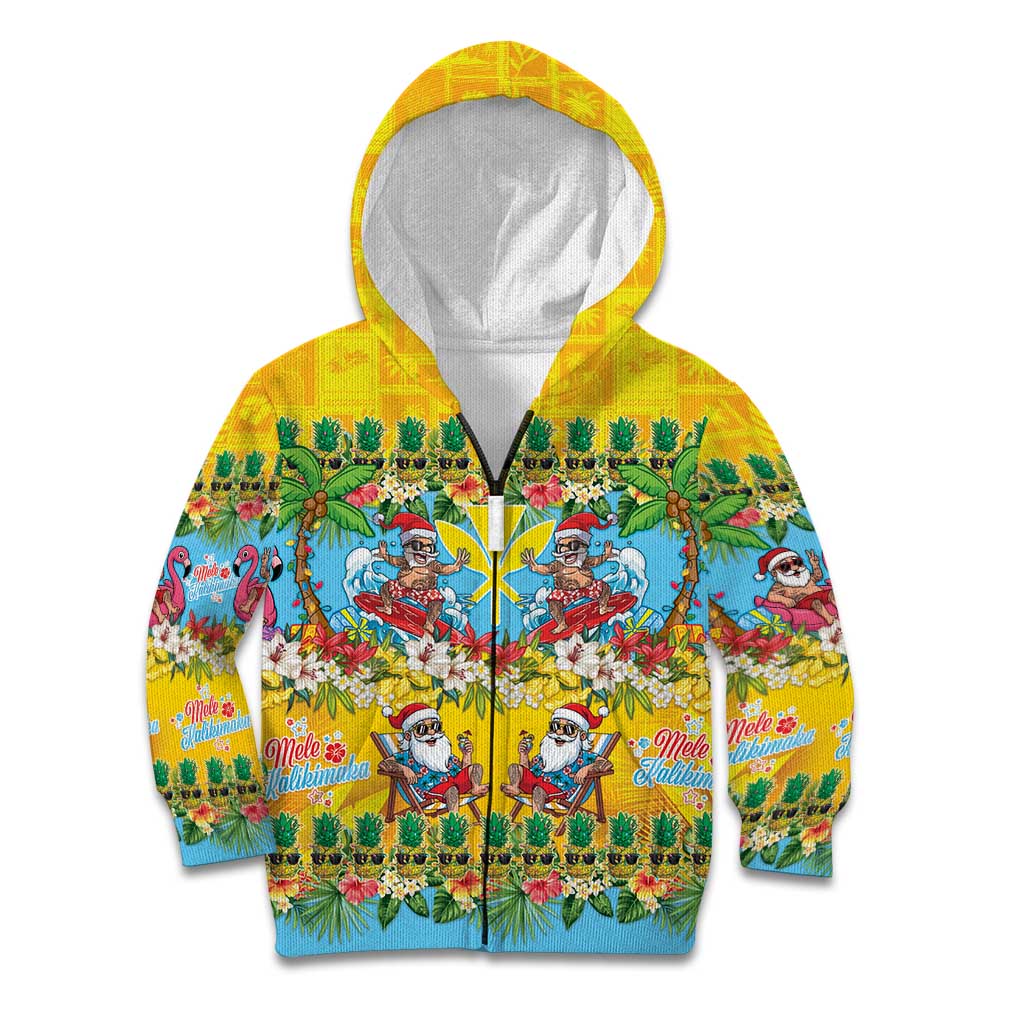 Hawaii Christmas Kid Hoodie Mele Kalikimaka Tropical Vibes - Polynesian Pride