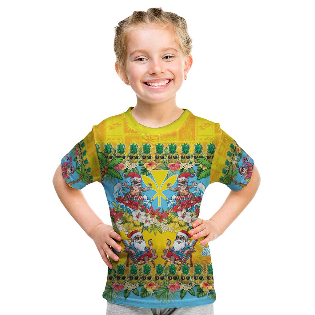 Hawaii Christmas Kid T Shirt Mele Kalikimaka Tropical Vibes LT05 Colorful - Polynesian Pride