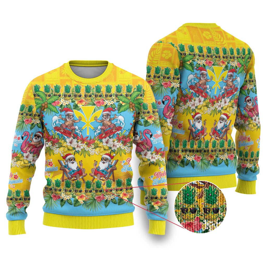 Hawaii Christmas Ugly Christmas Sweater Mele Kalikimaka Tropical Vibes LT05 Colorful - Polynesian Pride
