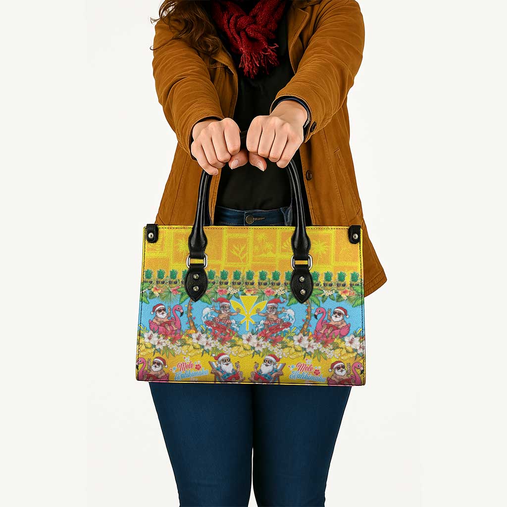Hawaii Christmas Leather Bag Mele Kalikimaka Tropical Vibes - Polynesian Pride