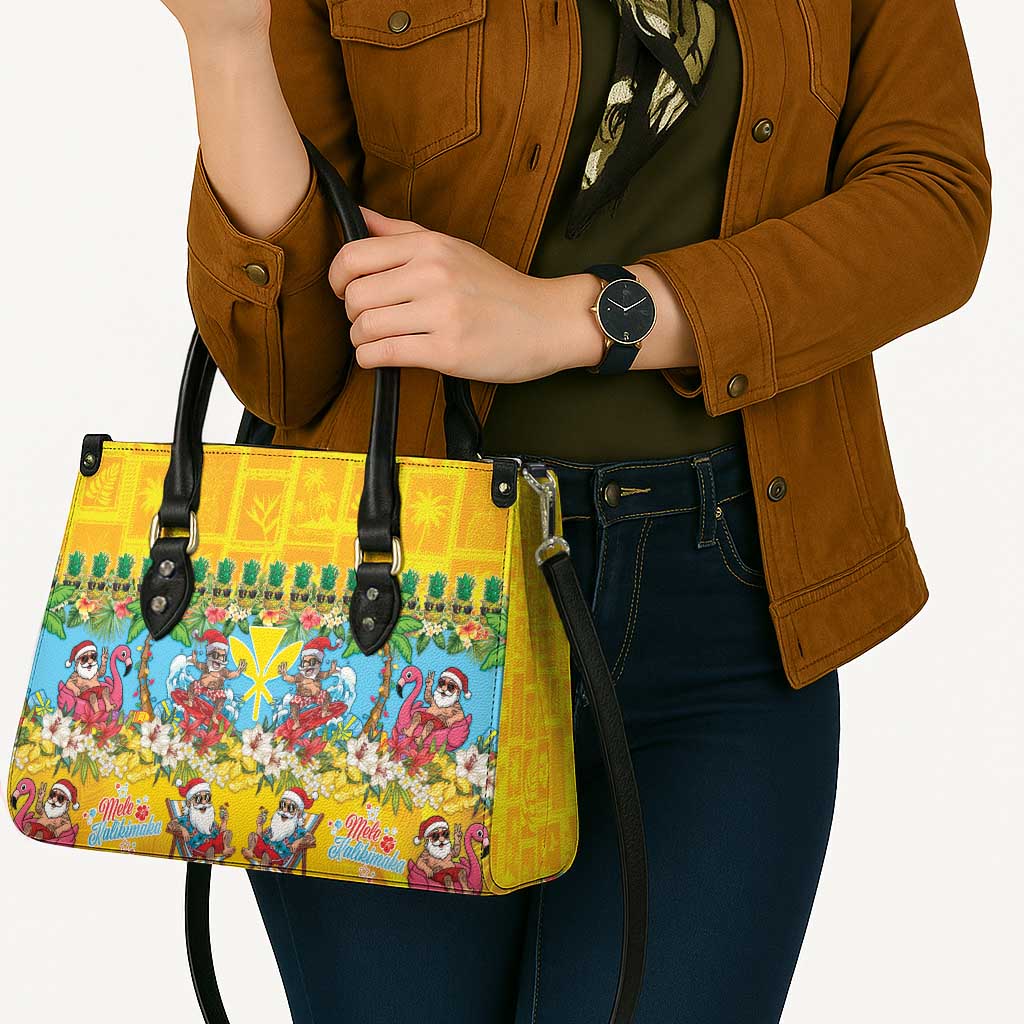 Hawaii Christmas Leather Bag Mele Kalikimaka Tropical Vibes - Polynesian Pride
