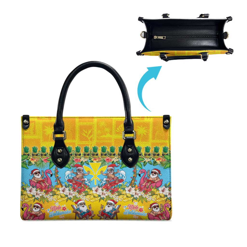 Hawaii Christmas Leather Bag Mele Kalikimaka Tropical Vibes - Polynesian Pride