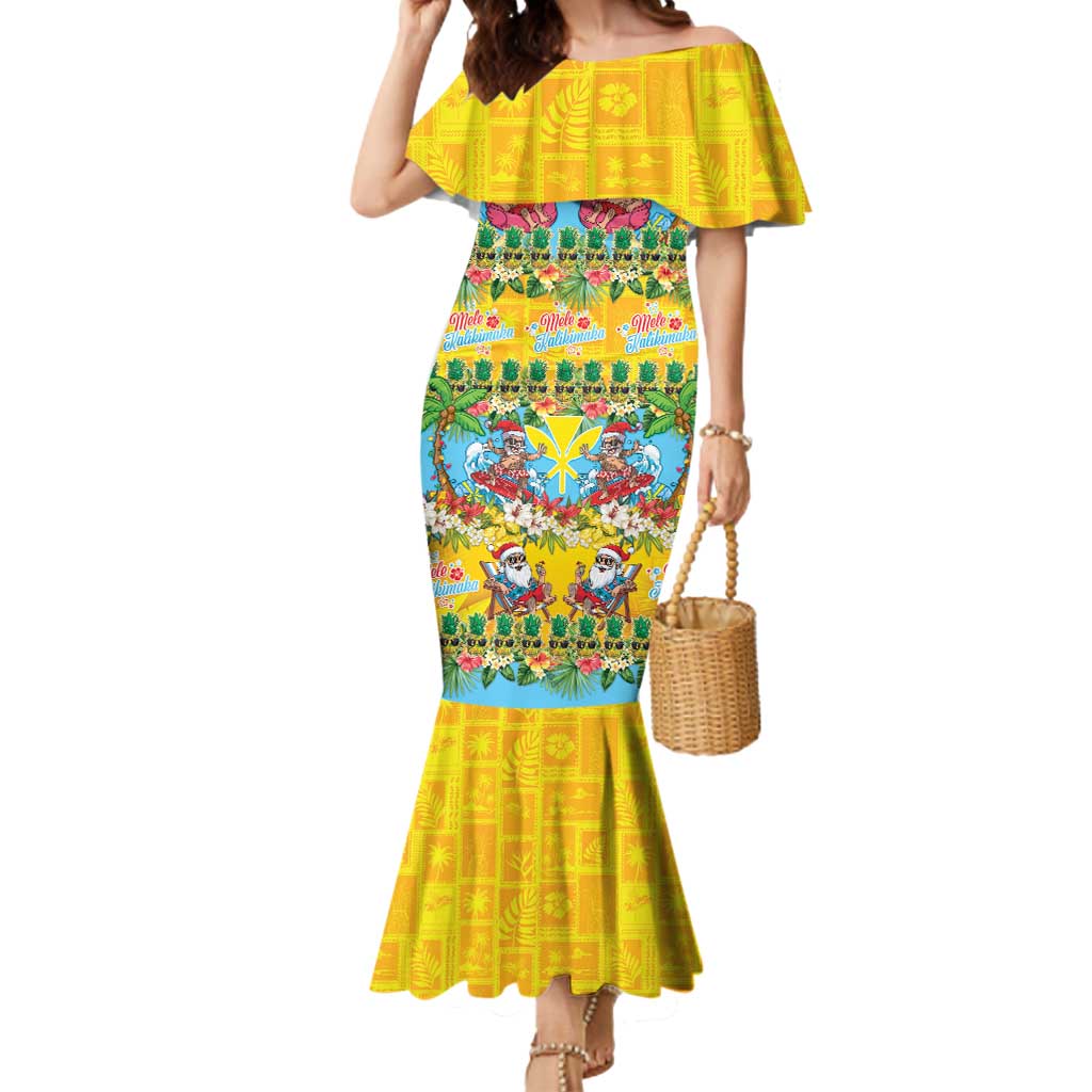 Hawaii Christmas Mermaid Dress Mele Kalikimaka Tropical Vibes - Polynesian Pride