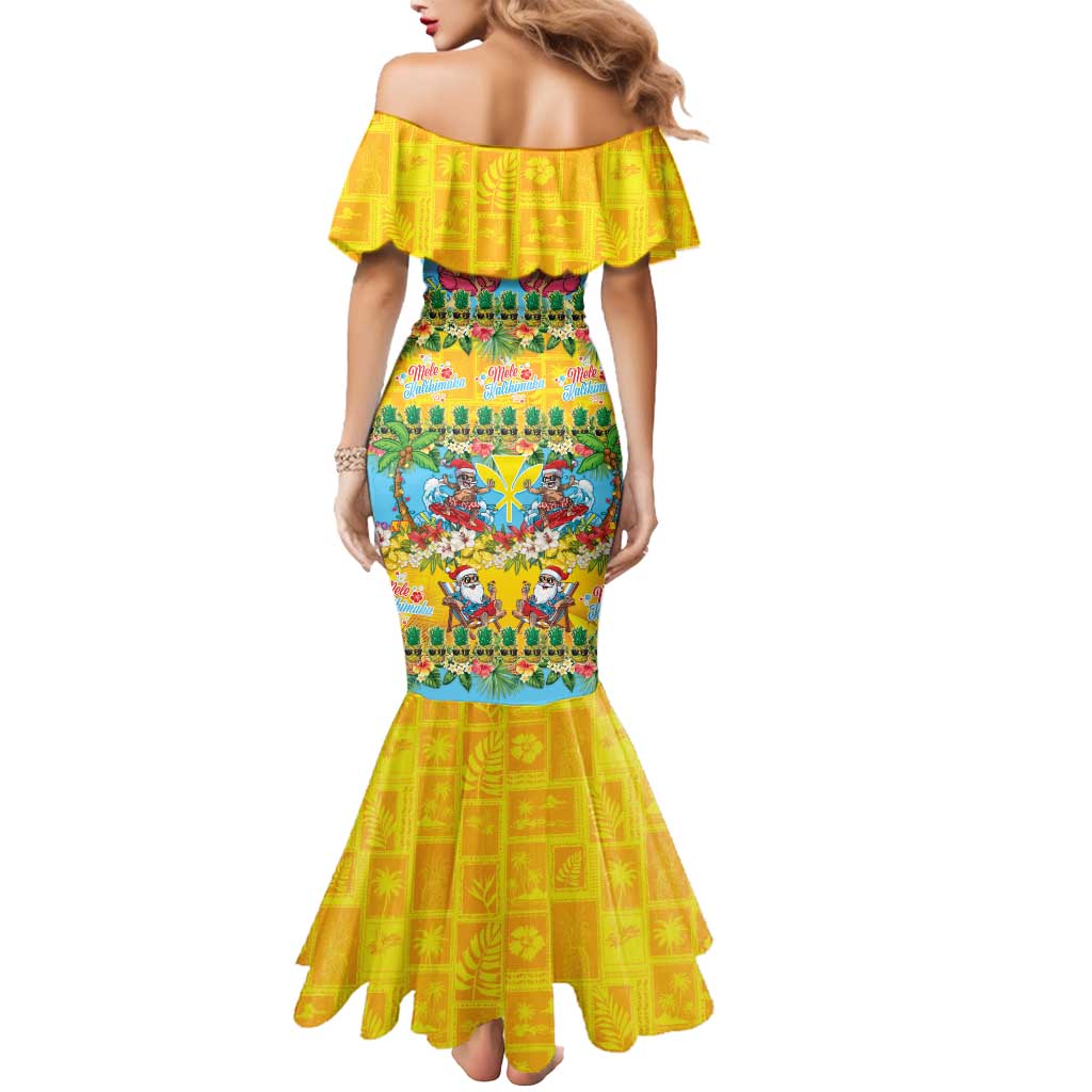 Hawaii Christmas Mermaid Dress Mele Kalikimaka Tropical Vibes - Polynesian Pride