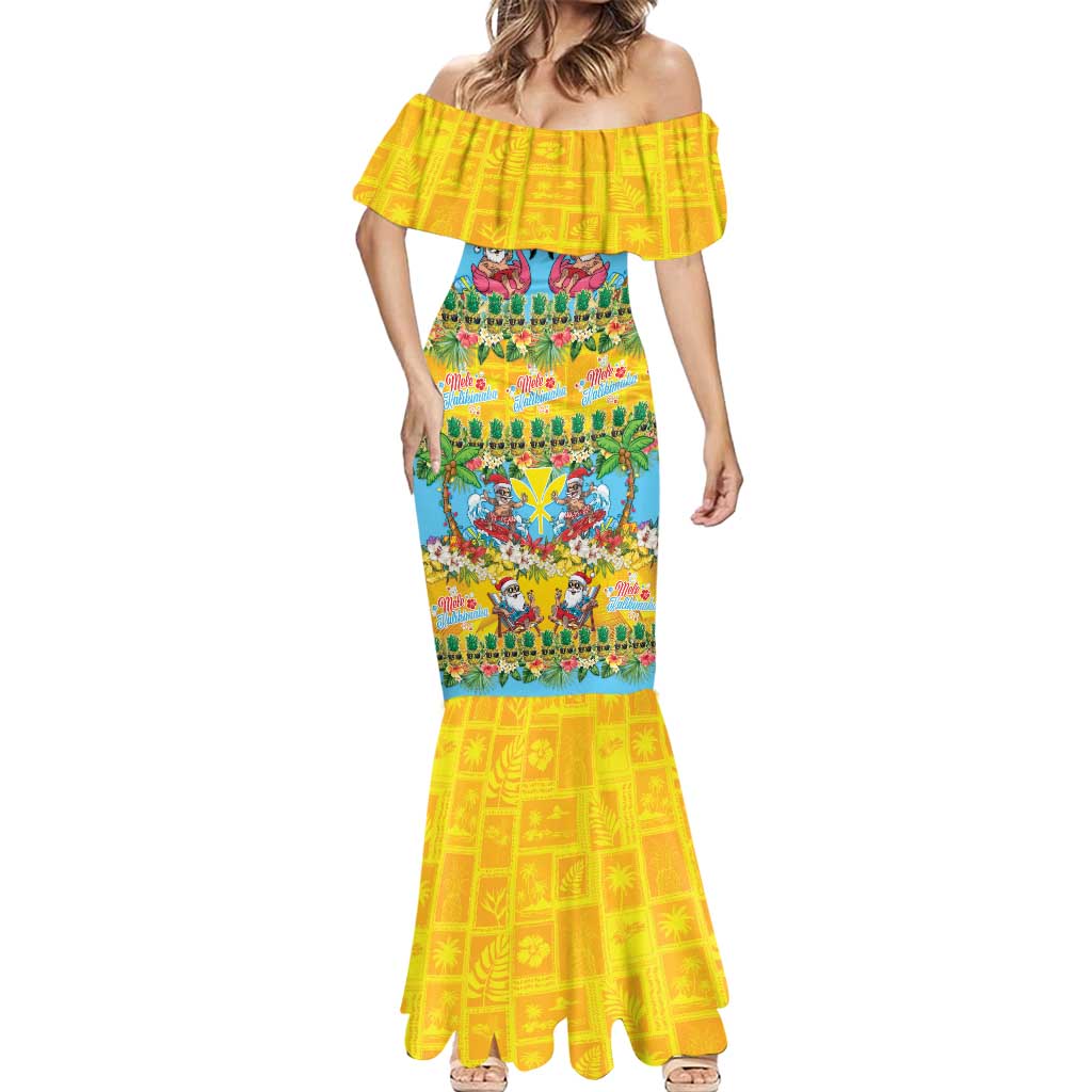 Hawaii Christmas Mermaid Dress Mele Kalikimaka Tropical Vibes - Polynesian Pride