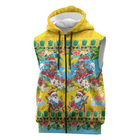 Hawaii Christmas Sleeveless Zip Hoodie Mele Kalikimaka Tropical Vibes LT05 Colorful - Polynesian Pride