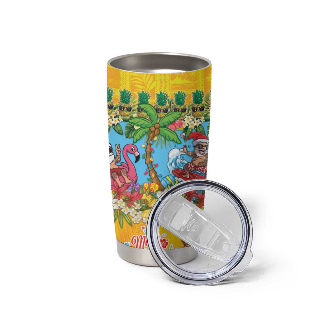 Hawaii Christmas Tumbler Cup Mele Kalikimaka Tropical Vibes LT05 - Polynesian Pride
