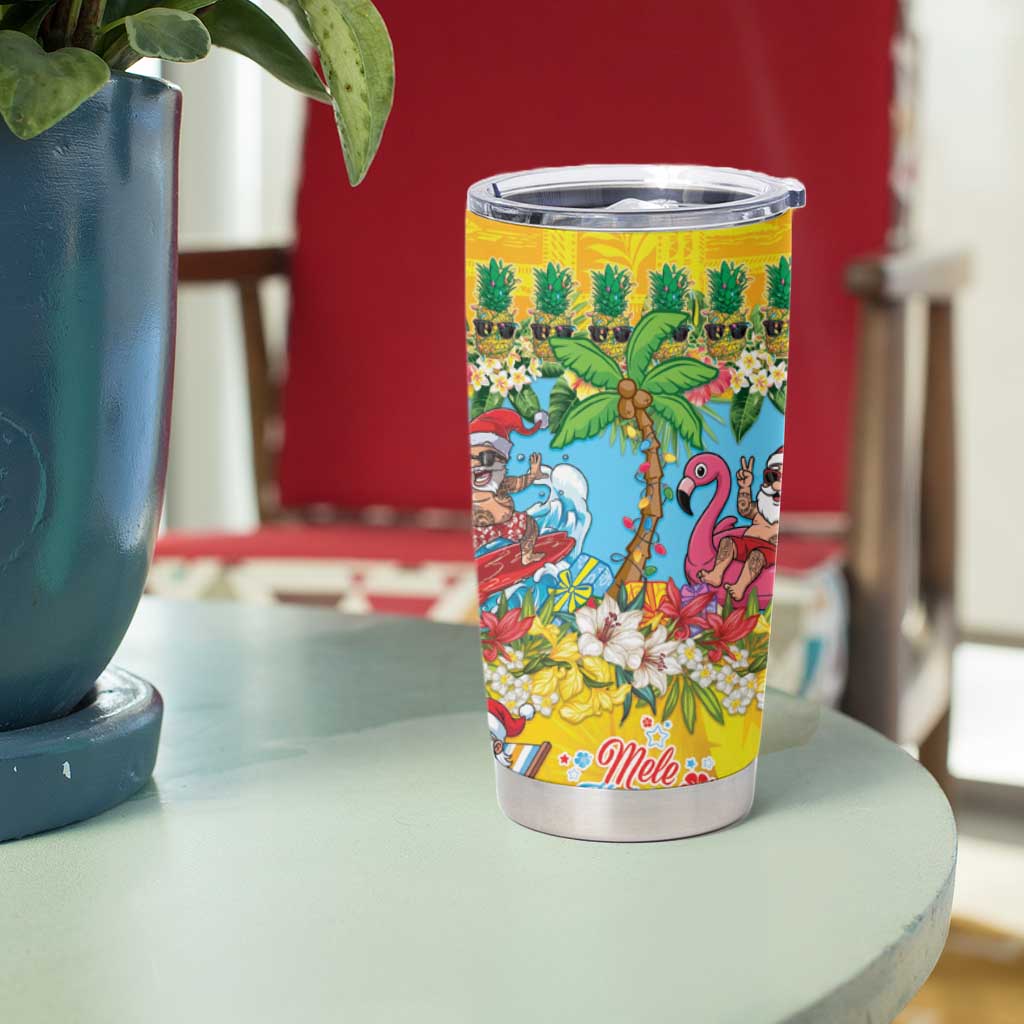 Hawaii Christmas Tumbler Cup Mele Kalikimaka Tropical Vibes LT05 - Polynesian Pride