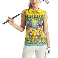 Hawaii Christmas Women Sleeveless Polo Shirt Mele Kalikimaka Tropical Vibes LT05 - Polynesian Pride