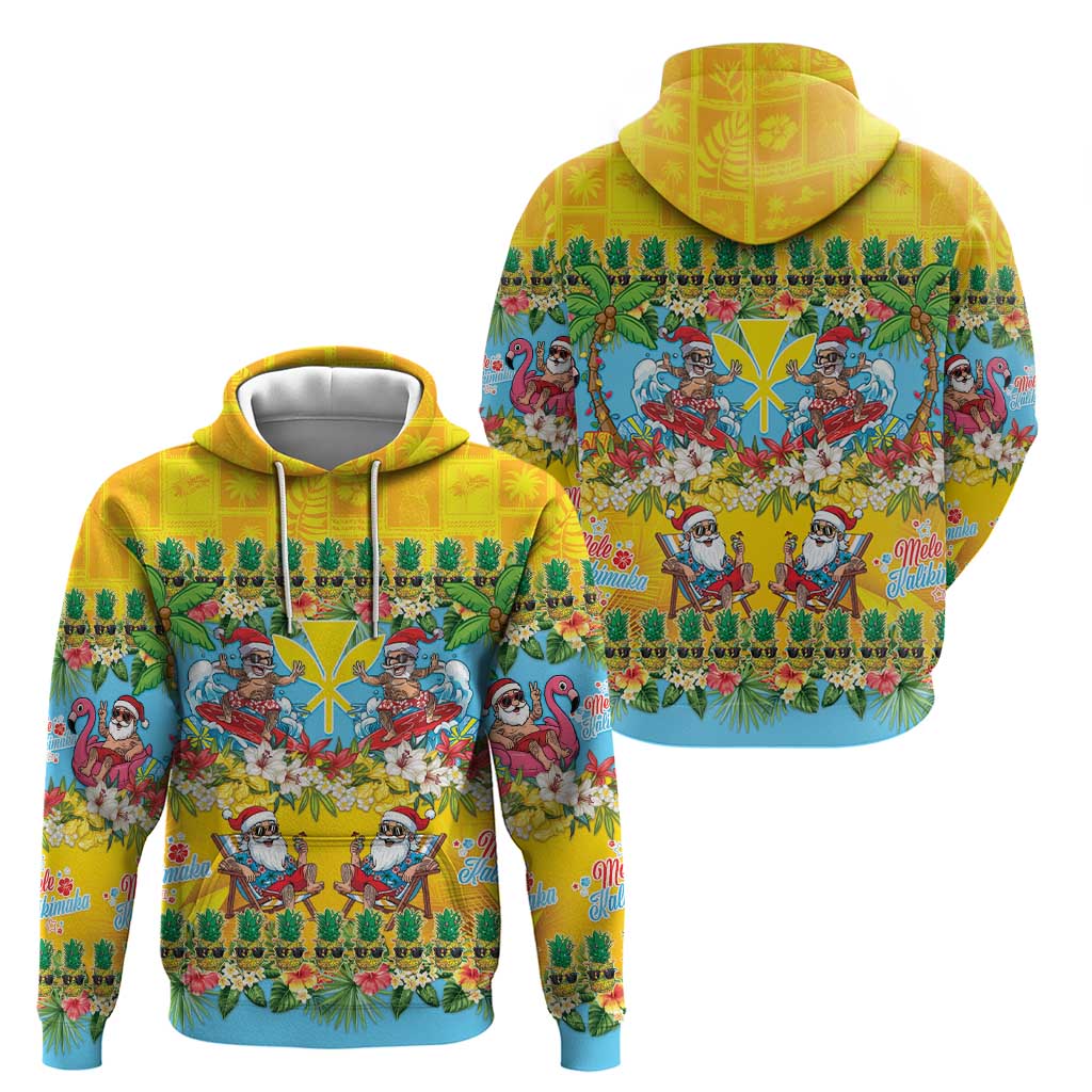 Hawaii Christmas Zip Hoodie Mele Kalikimaka Tropical Vibes - Polynesian Pride