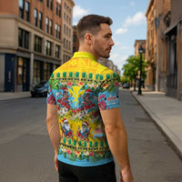 Hawaii Christmas Zipper Polo Shirt Mele Kalikimaka Tropical Vibes - Polynesian Pride
