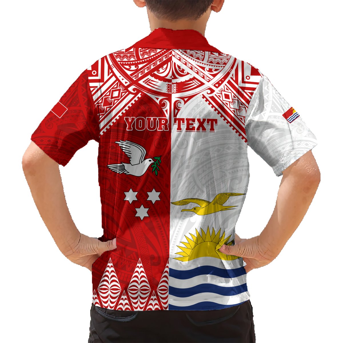 Personalised Tonga And Kiribati Hawaiian Shirt Coat Of Arms Polynesian Pattern LT05 - Polynesian Pride